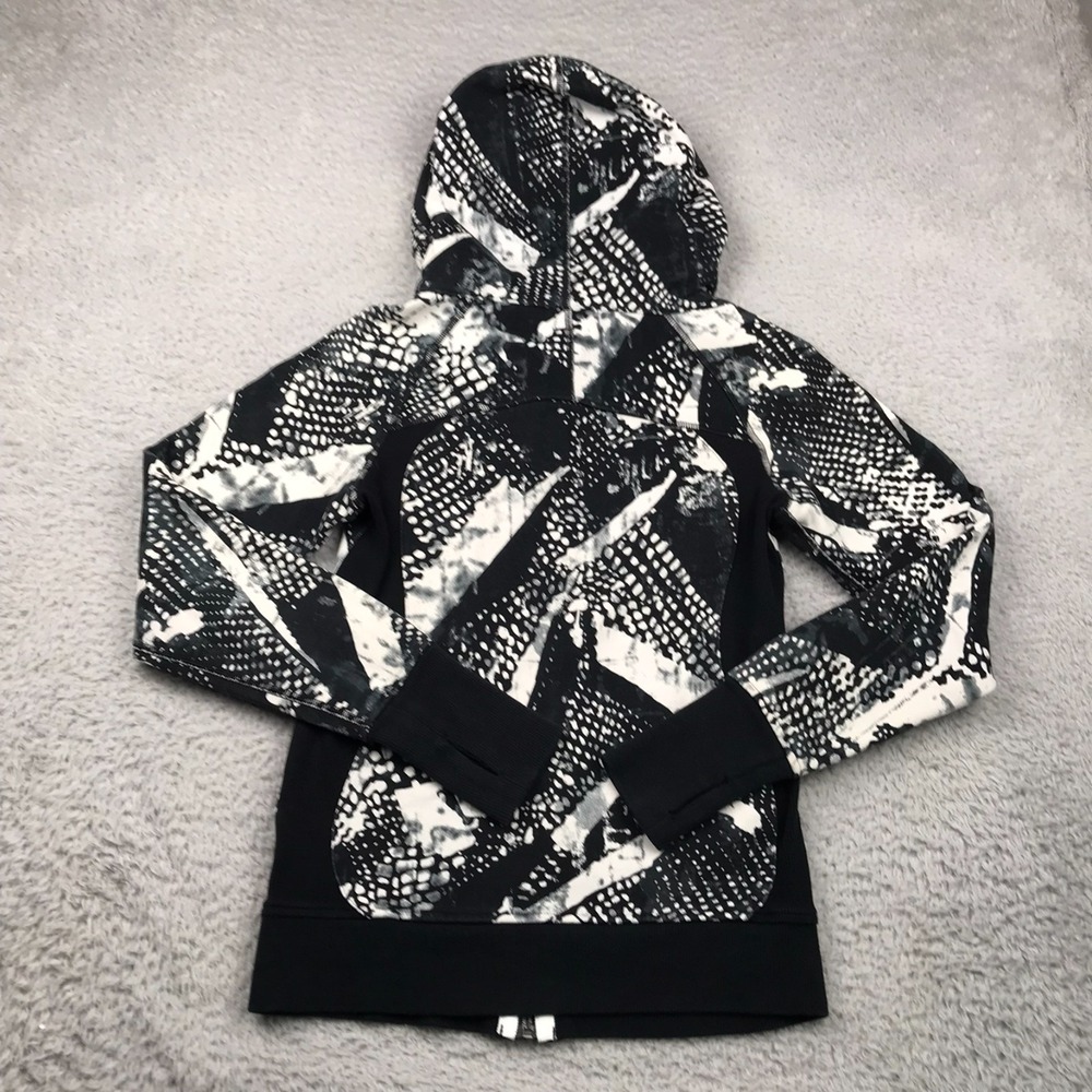 Lululemon Scuba Hoodie III Womens 4 Static Mist B/W Full Zip Sweater Jacket - Picture 6 of 10